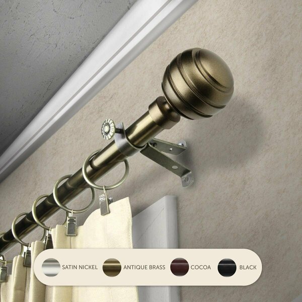 Kd Encimera 0.8125 in. Louise Curtain Rod with 28 to 48 in. Extension, Antique Brass KD3726004